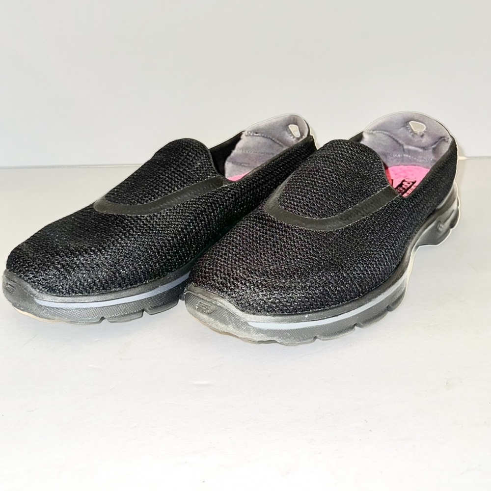 Skechers “Go Walk 3” Black Mesh Slip-On Comfort Athleisure Sneakers, Sz 8.5 - Picture 4 of 12
